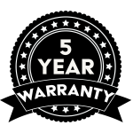 5 Year Warranty badge black transp